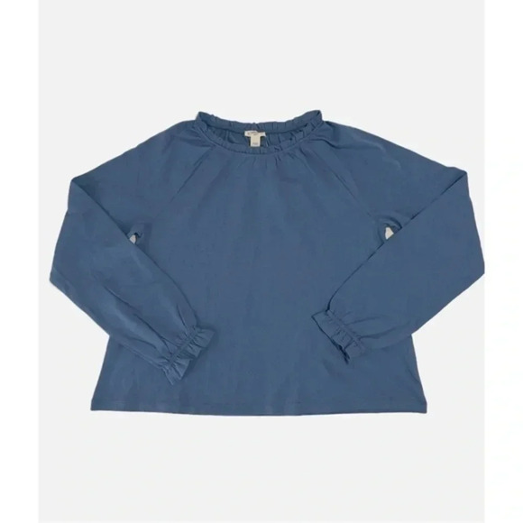Crewcuts Girls' Ruffle‎ Long-Sleeve T-shirt Amalfi Blue Size L - Picture 1 of 9
